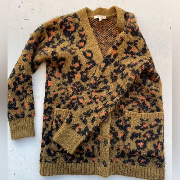 Women's Madewell Cardigan Multicolor XS Geometric Button City Colorful Preppy - Picture 7 of 14
